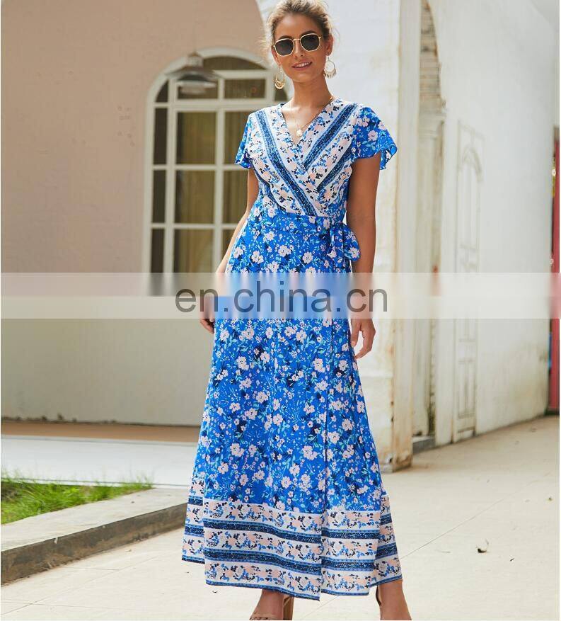 Baroque Border Print Plus size Short Sleeve Cover up Women Summer Casual Dress