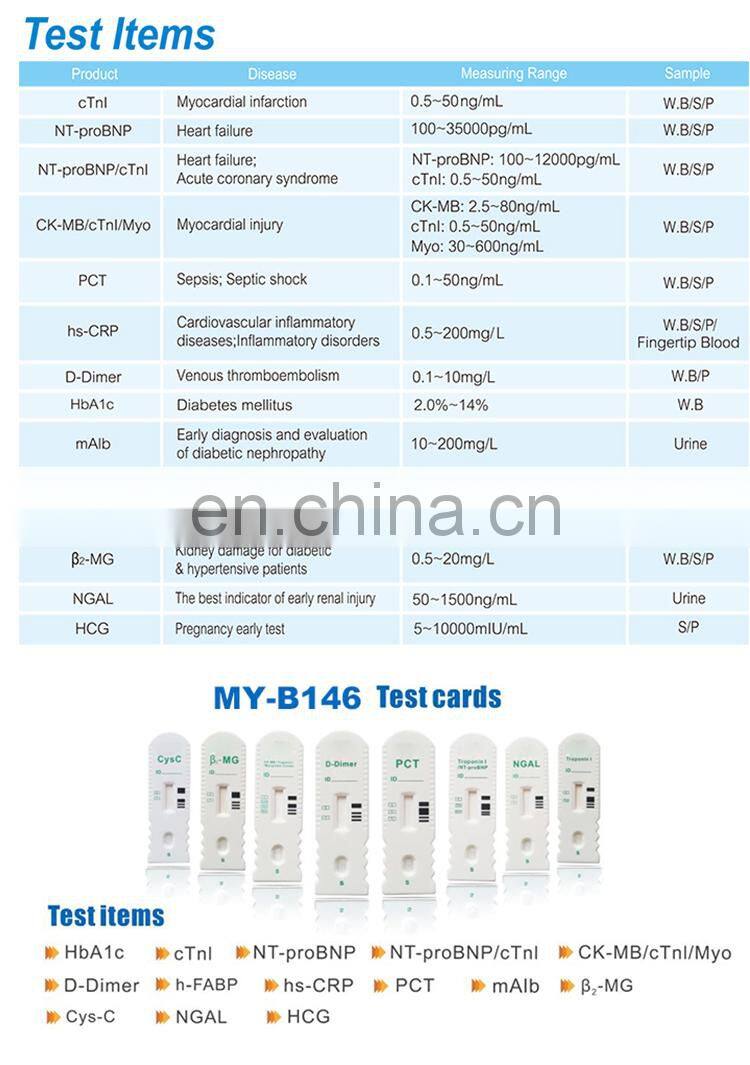 MY-B146 cardiovascular cardiac markers analyzer(POCT)