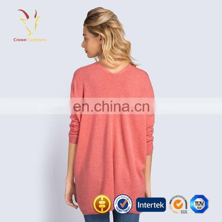 Women Mongolian Cashmere Vneck Sweater Woman