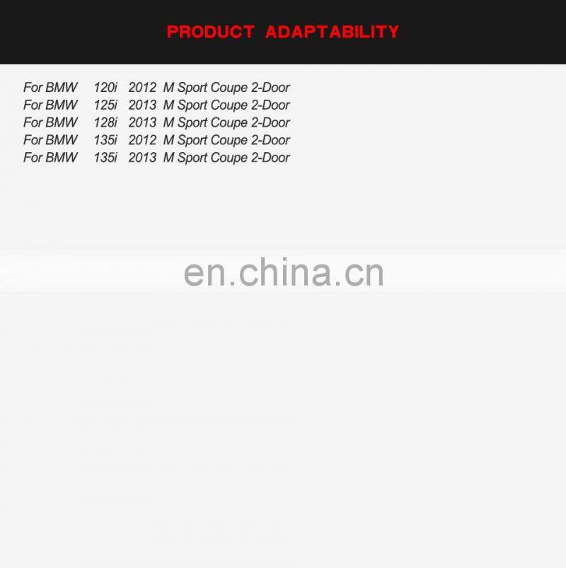 Black Painted FRP Rear Bumper Lip Quad Pipes for BMW E82 E88 125i 128i 135i M Sport 2012-2013