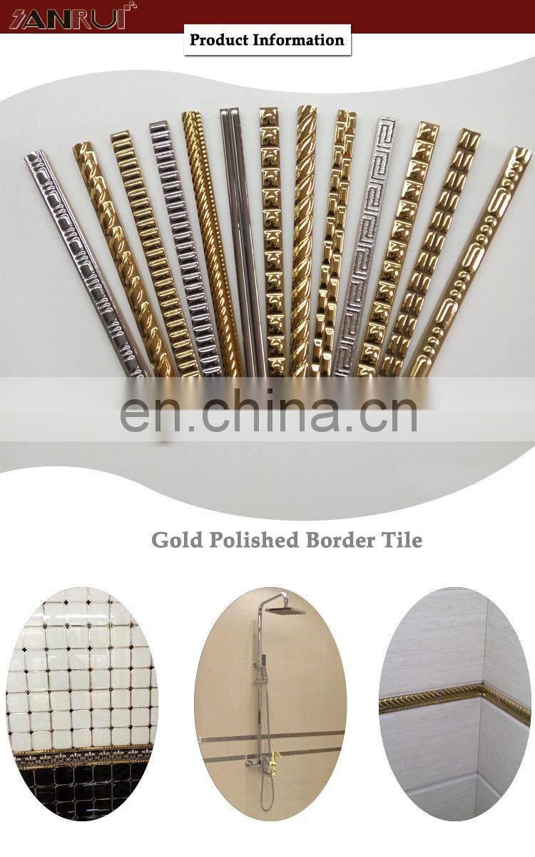 Ceramic gold luxurious design pencil border tile