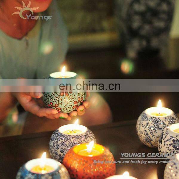 2013 hot sale hand maded ceramic cheap candle holders made in Jingdezhen