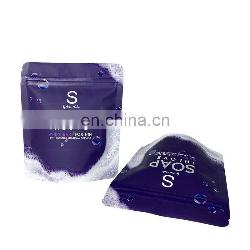 Custom stand up pouch cute Pink Flexible Bopp Herbs Shampoo Facial Clear Soap Poly Plastic Pouch Packaging Mylar Bag