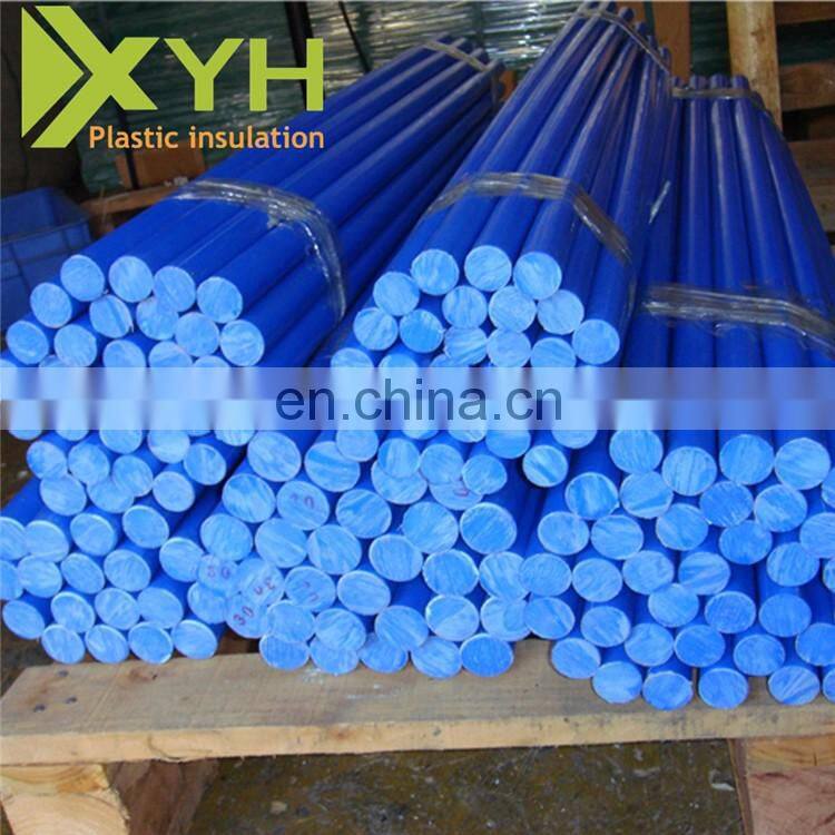 Blue color PA6 bar/ natural blue mc Nylon threaded rod