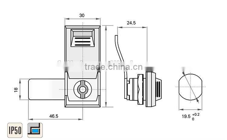 ROHS Chrome Plated Metal Industrial Cabinet Plane Lock