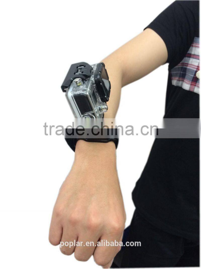 For Gopros Fixed Wrist Hand Arm Holder Strap+Screw Mount Outdoor Sports Camera 1/4 Mount for Gopros Hero4/3+/3/2/1