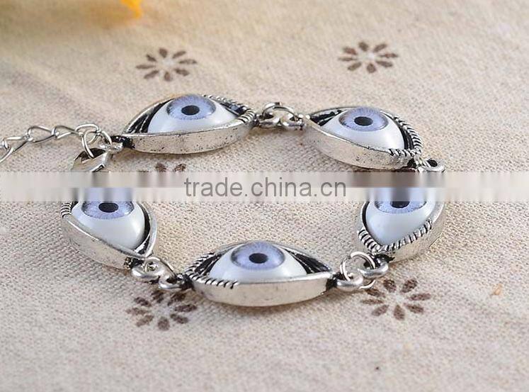 Fashion Vintage Eye Women's Alloy Charm Bracelet Personality Weave Bracelet