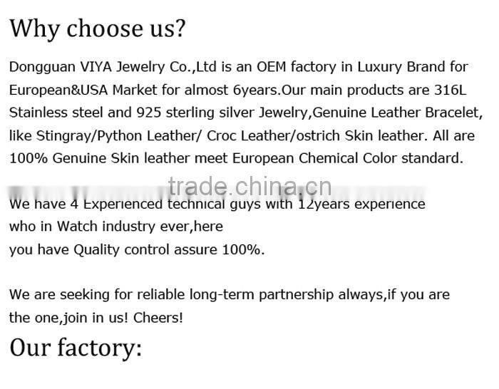 Viya High Quality 100% Genuine Stingray Leather Cord Wholesale Prices For Men Bracelet