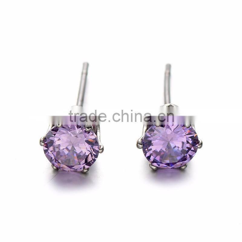 Bulk Wholesale Costume Jewelry Round Heart Square Shape Zircon Earrings Sets
