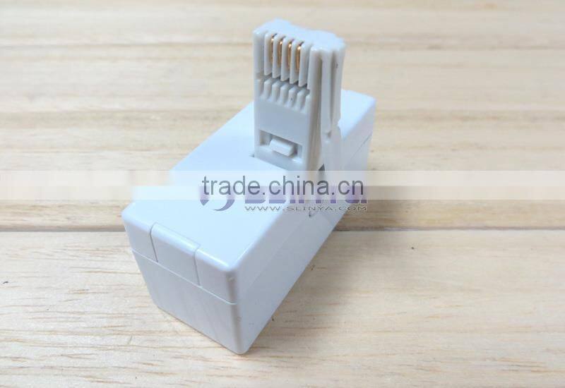 BT 1 Male to Dual Female RJ11 6P4C Plug Telephone Cable Adapter