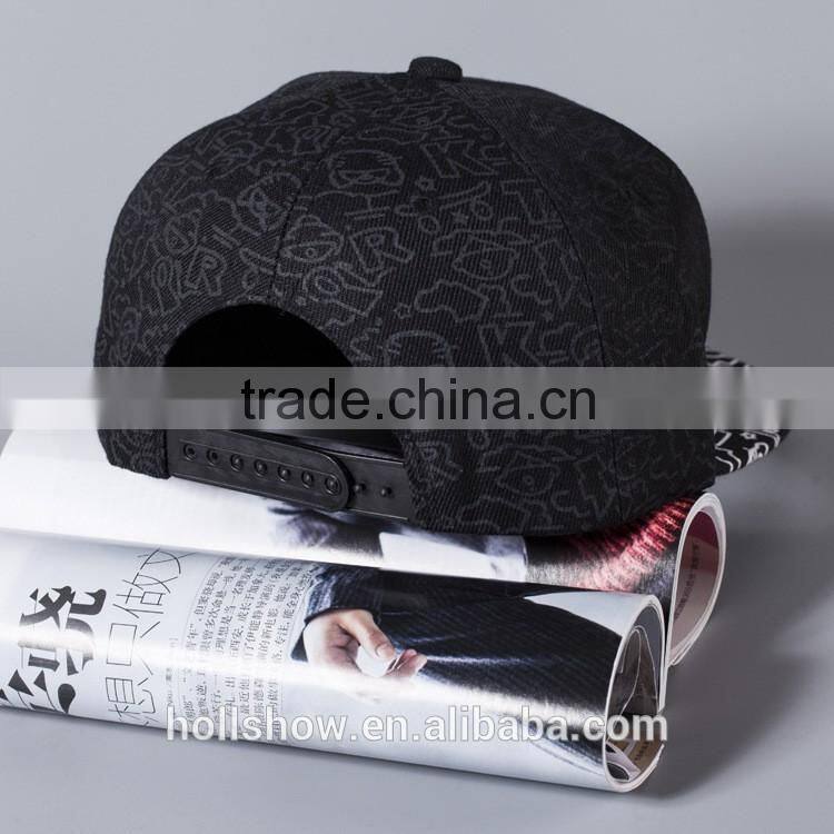 Carton Head Embroidery Adult Lovers Flat Sport Caps Custom Snapback