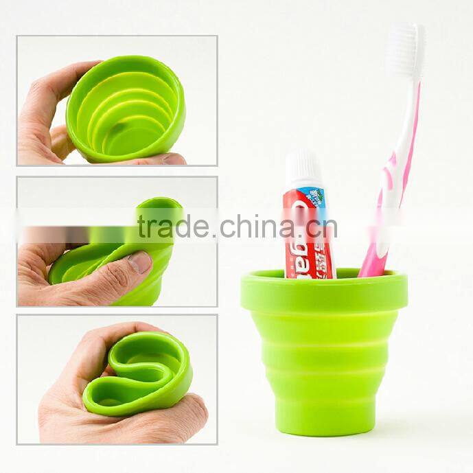 2015 silicone foldable water bottle manufacturing cup
