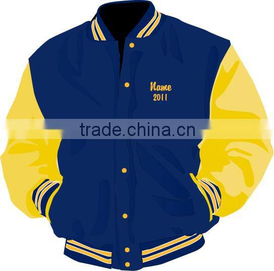 professional varsity jacket with leather sleeves