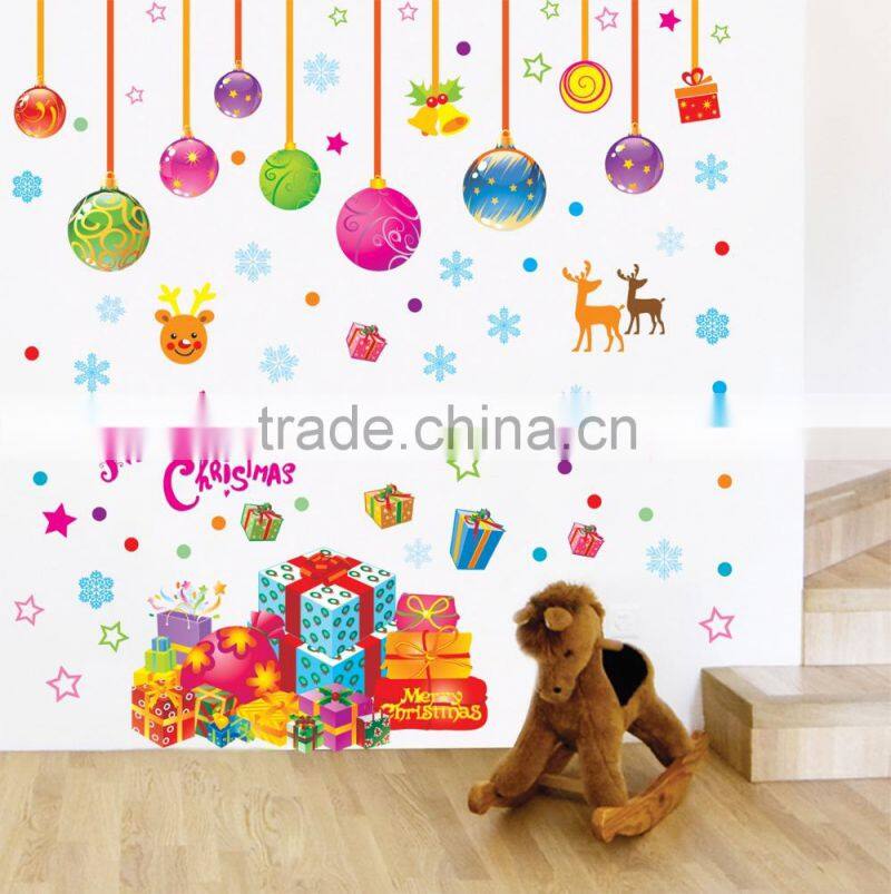 ALFOERVER shop window pvc christmas wall sticker,christmas wall decals