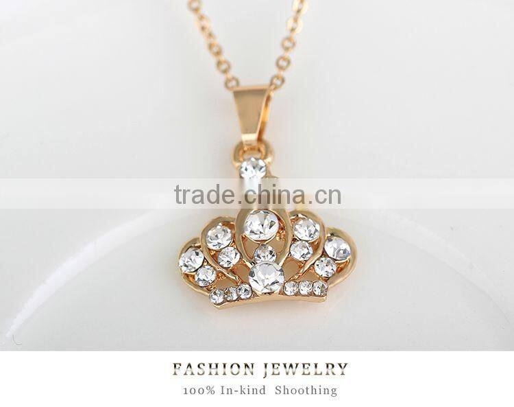 Chic Style 18K Gold Plated Crown Earrings Necklace Ring Bangle Jewelry Set