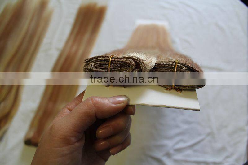double drawn russian clip in hair extension thick end hair