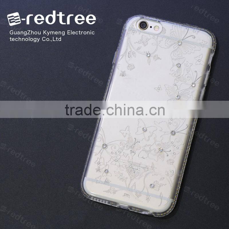 2016 Diamond Transparent Soft TPU High-end Phone Case for Iphone 6s 6plus 7