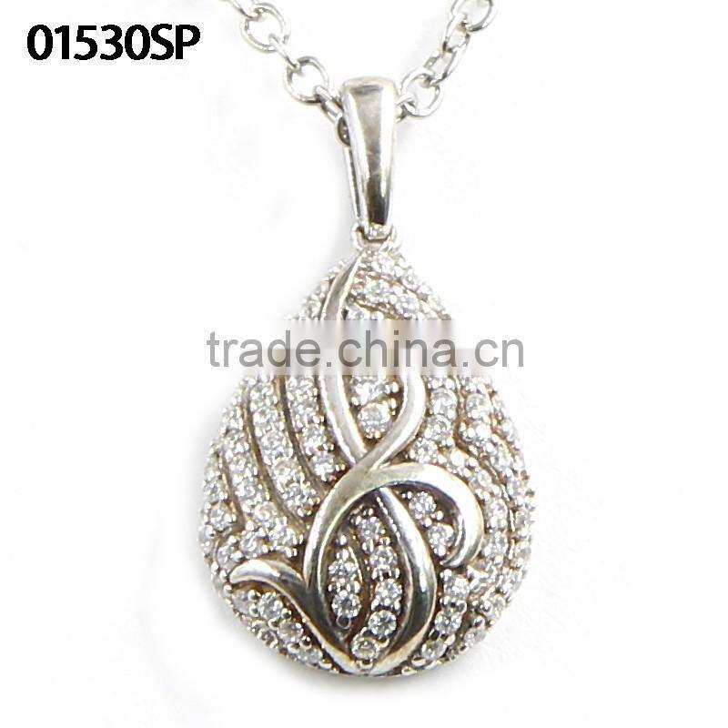 Yujinfu 925 silver Pendant with micro pave czs 925 Pendant sterling silver with white cz stone