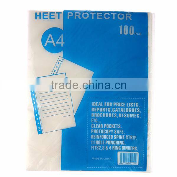 Factory Direct-sale PP 11 A4 Punched Pocket Sheet Protector, Clear Plastic Folder Sheet Protector, Waterproof Sheet Protector