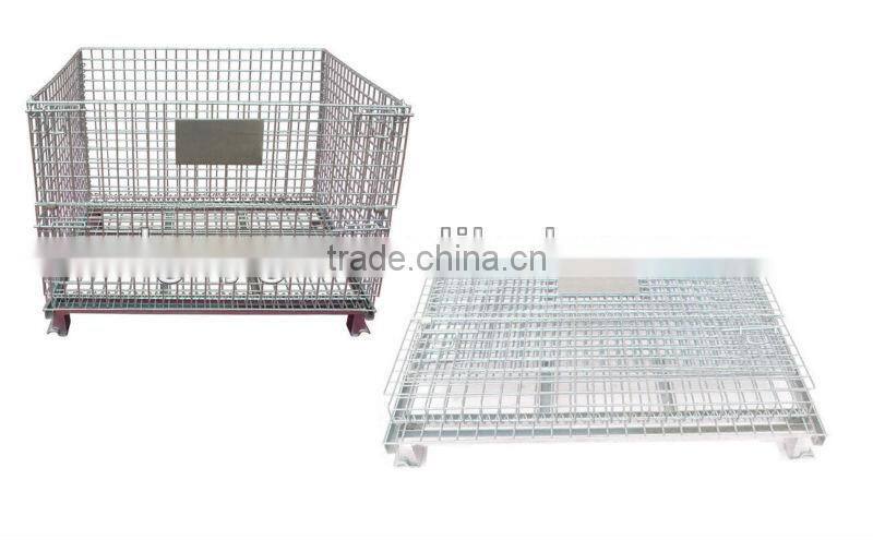 Stackable folding storage rack and galvanized steel Wire Storage Cage / Warehouse Cage