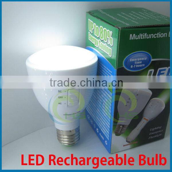 Long time lasting rechargeable emergency led bulb light 3w/4w/7w e26 plastic housing ce rohs ,rechargeable led inspection lamp