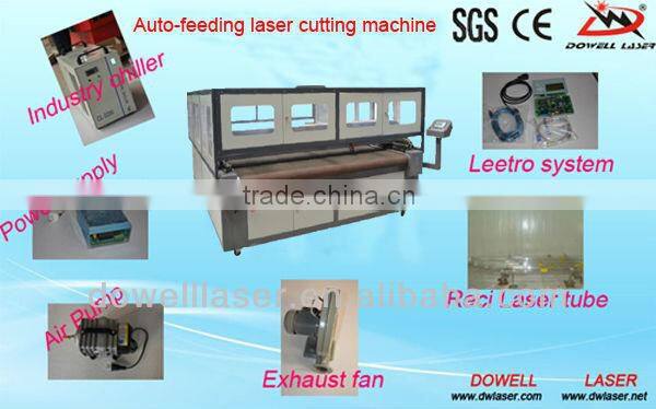 2016 salable product 1625 fast auto feed fabric laser cutting machine