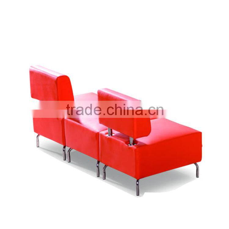China office product orange leather sectional sofa