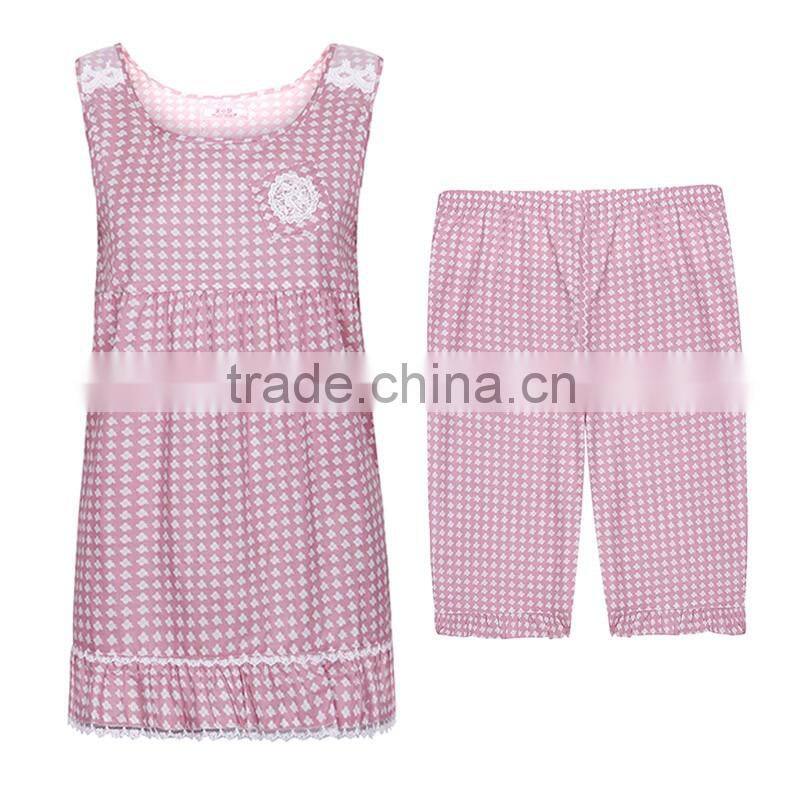 Fashion girl summer homewear cotton summer sleepwear hot day sleepwear
