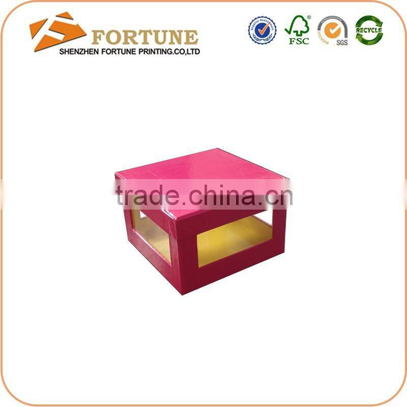 Customized Wedding Cake Box Design, Paper Cupcake Box With Ribbon