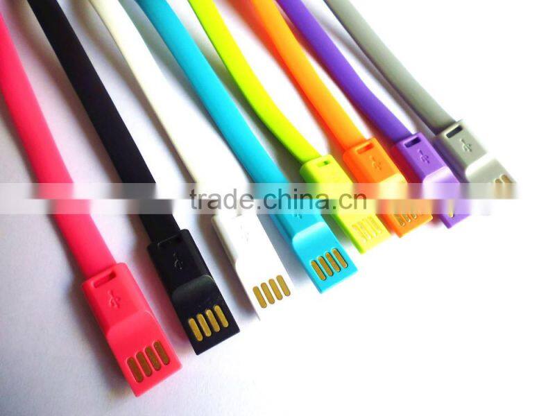 factory price fashion magnetic double sides USB micro cable