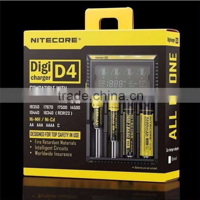 Fresh release Nitecore D4 LCD Intellicharge Charger goldberg supply US/EU/UK plug Nitecore D4 lcd charger