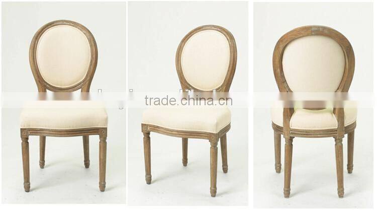 Hand carved french style fabric cover dining chair/wood design louis chairs(CH-211-1-Oak)