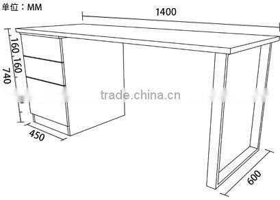 hot sale modern steel-wood computer table and office chair