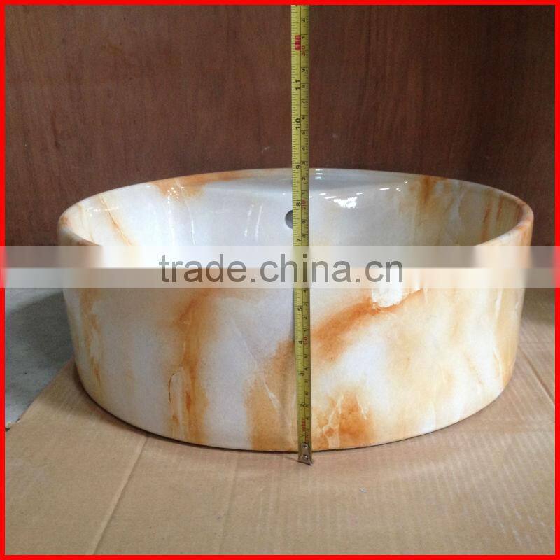 Color wash basin price ceramic basin marble pattern BO-25
