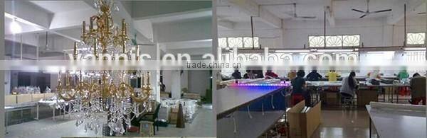 6 arms fabric shade living room pendant lighting indoor pendant lighting with crystal pendant