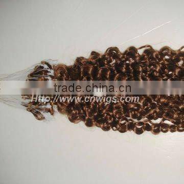 Popular double beads remy micro loop indian hair extensions