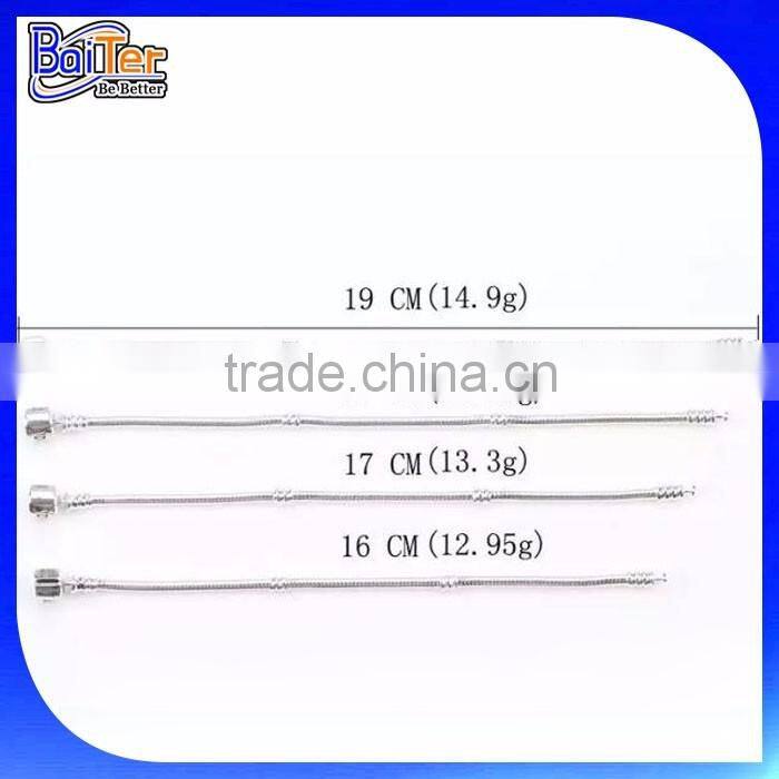 Custom Wholesale Antique European Style Snake Chain 925 Sterling Silver Vintage Bead Charm Bracelet For Women