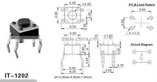 Tact switch &Miniature Type Digital Camera Push bottom Tact Switch