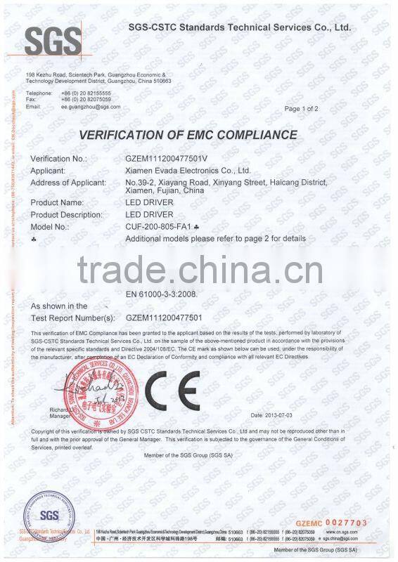 Waterproof LED Driver / Power Supply constant current with CE Certification