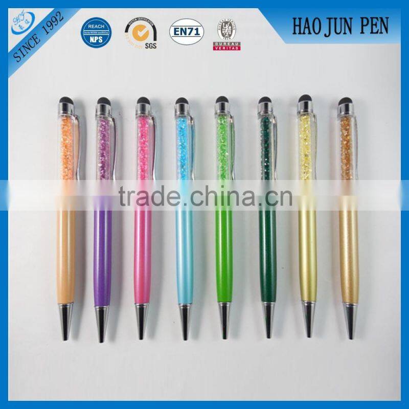 Wholesales Novetly Crystal Capacitive Touch Metal Ball Pen , Multicolor Crystal Ball Pen