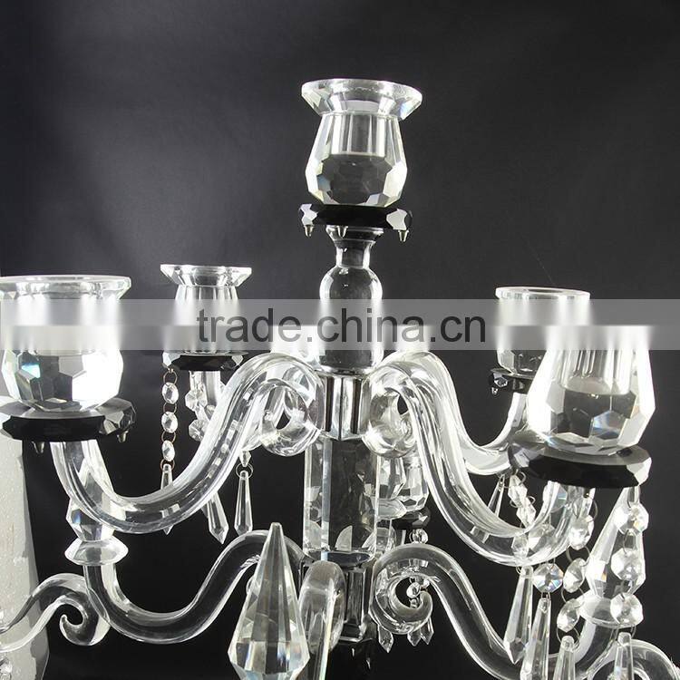 Factory sale European style simple design Crystal Candelabra crystal candleholder & Centerpiece for Wedding Event
