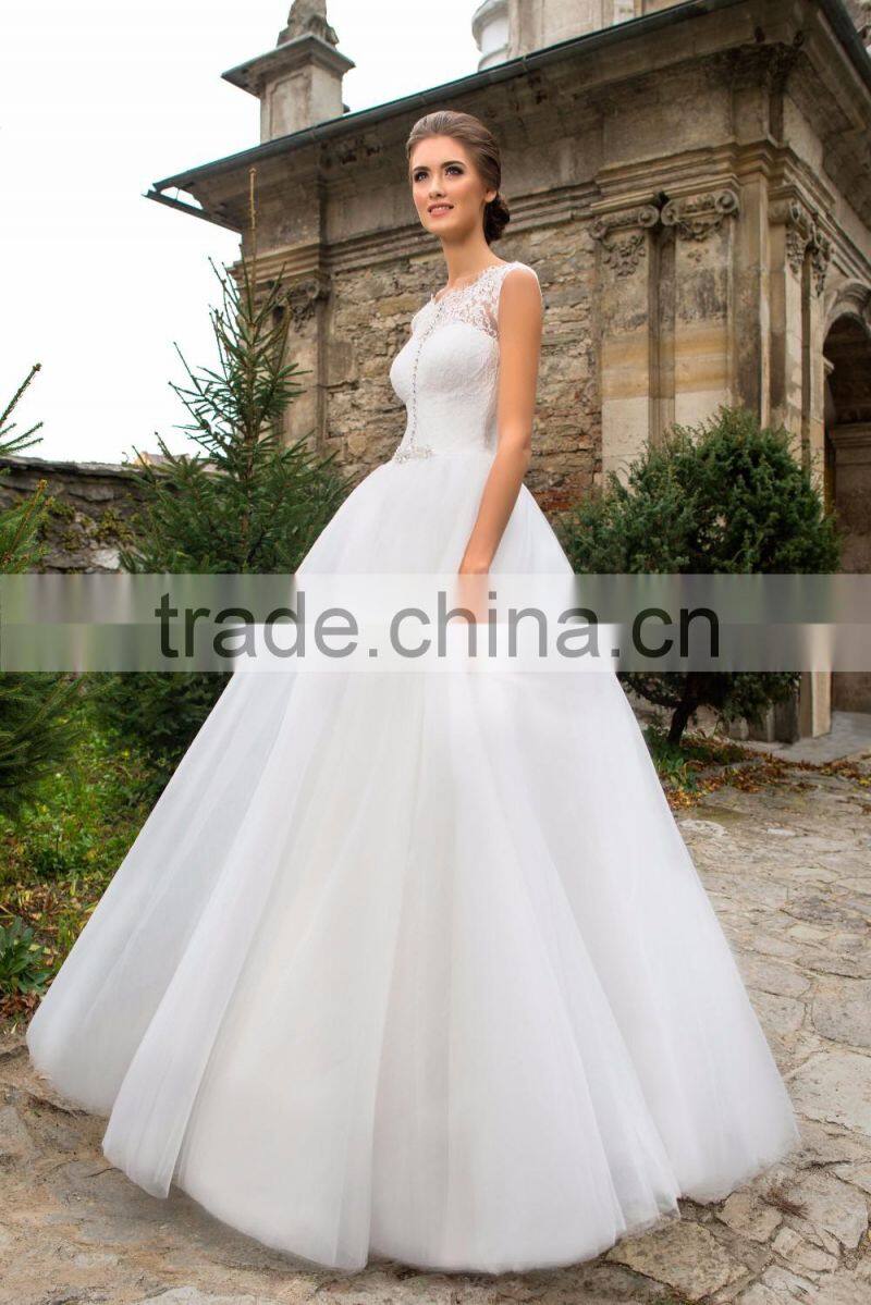 New Gently Romantic Rozy Wedding Dress of High Quality Organza