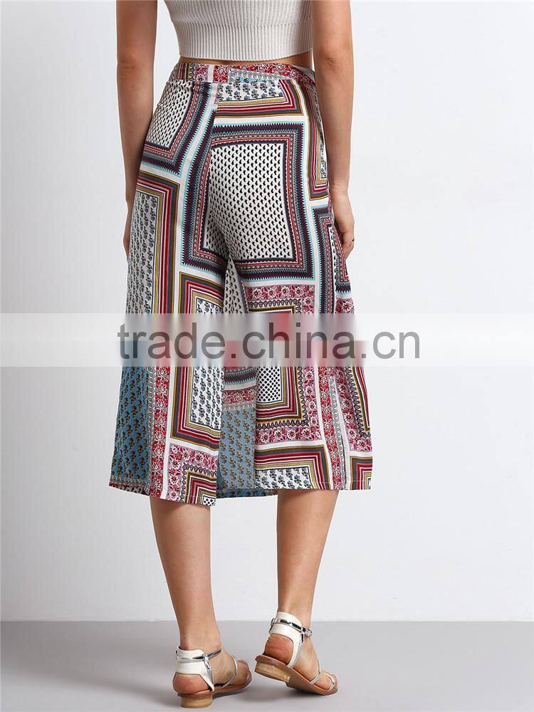 2016 latest wide leg sleeve midi length women palazzo pants