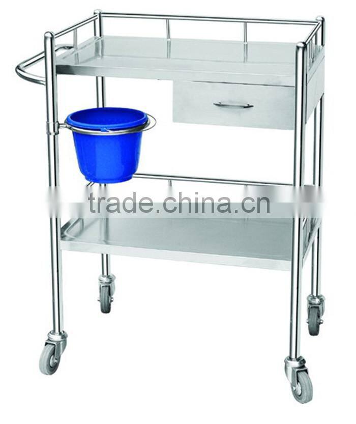 Stainless steel 2 layers serving trolley