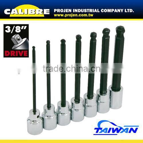 CALIBRE 7pc 3/8"Dr Long Ball End Hex Socket