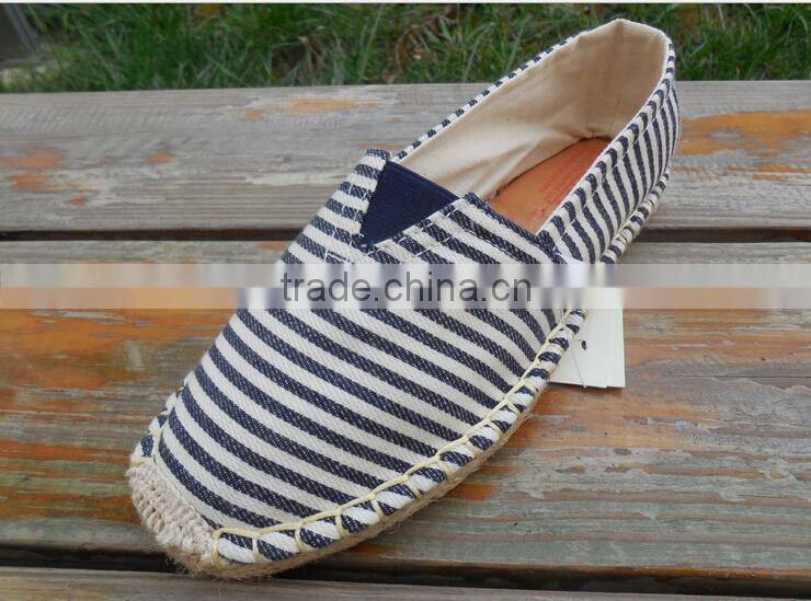 Men Canvas Slip-On Espadrille Casual Shoes With Jute Sole