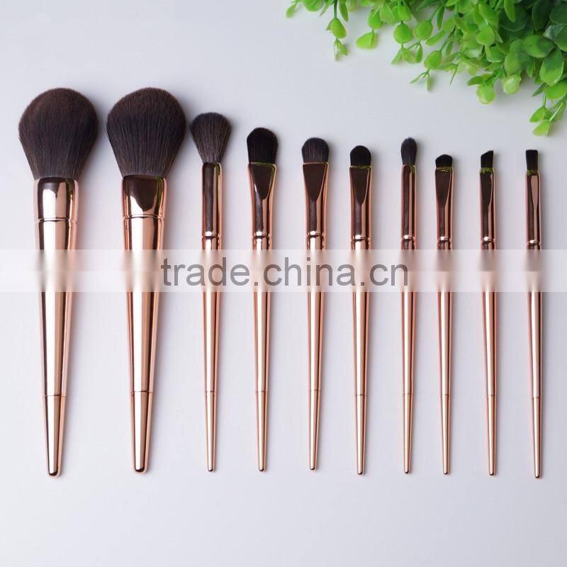 custom metal handle quality makeup brush set