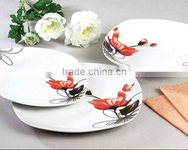 Square dinner set,good porcelain dinner set,stackable dinnerware set