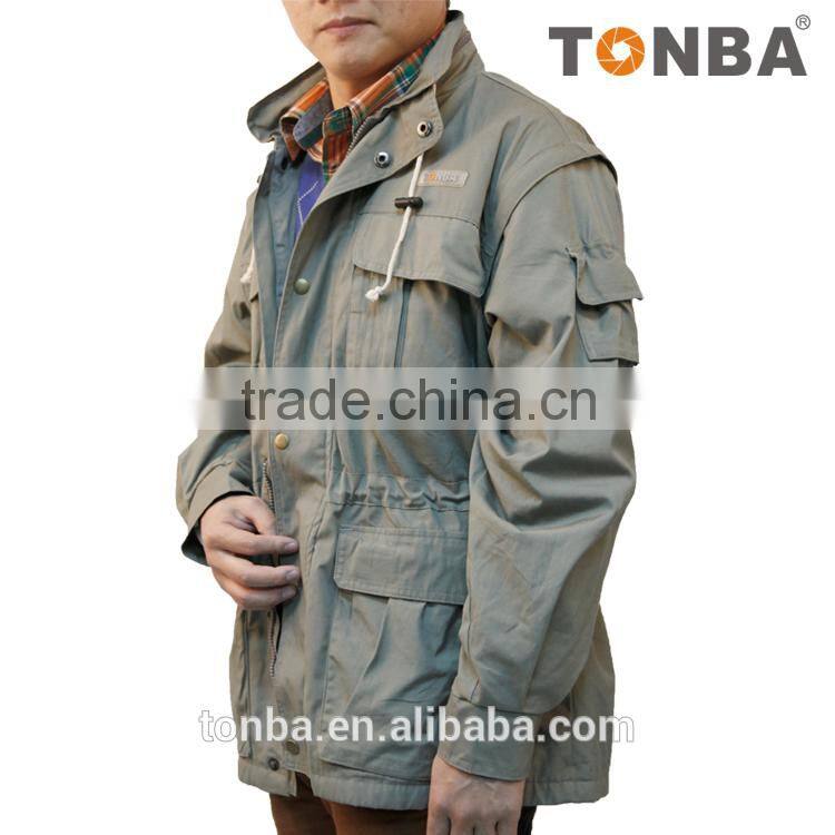 New Design Cotton Photography Camera Vest for Hiking and Trekking Hooded Vest Jacket -Black ,Light Grey