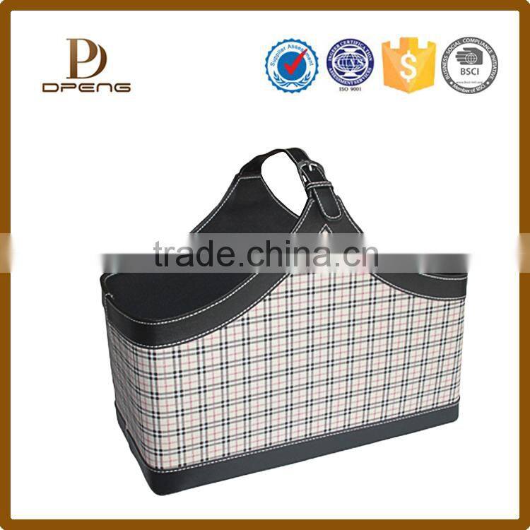 Factory price personalized customized faux leather storage basket